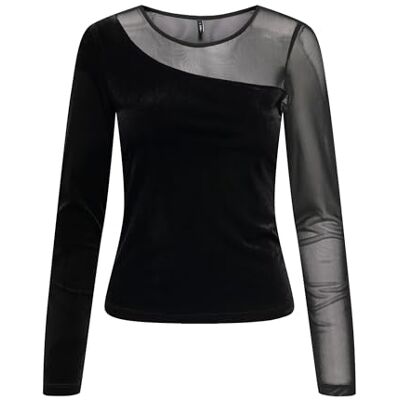 ONLY Onlsmooth L/S Mesh Mix Top Box JRS, svart, XS ONLY Onlsmooth L/S Mesh Mix Top Box JRS, svart, XS