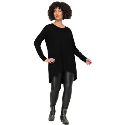 Angel of Style damer stora storlekar överdimensionerade plus size lång tröja, bekväm passform, rund hals, långärmad 832033, svart, 44 plus size tall Angel of Style damer stora storlekar överdimensionerade plus size lång tröja, bekväm passform, rund hals, långärmad 832033, svart, 44 plus size tall