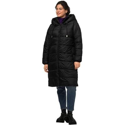 Ulla Popken dam stora storlekar överdimensionerade plus storlek quiltad kappa, långa sidodragkedjor, ståkrage 812304, svart, 42-44 stor Ulla Popken dam stora storlekar överdimensionerade plus storlek quiltad kappa, långa sidodragkedjor, ståkrage 812304, svart, 42-44 stor