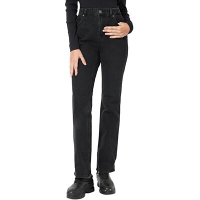 VERO MODA Dam rak passform VMTESSA hög midja rakt skurna jeans, Svart denim, 29W / 32L VERO MODA Dam rak passform VMTESSA hög midja rakt skurna jeans, Svart denim, 29W / 32L