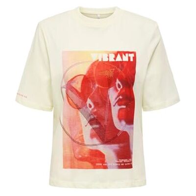 ONLY Onlhavanna Life S/S Vibe Top Box JRS, Tofu, M ONLY Onlhavanna Life S/S Vibe Top Box JRS, Tofu, M