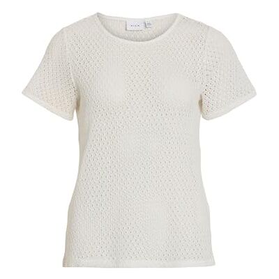 Vila Vimine O-Neck S/S topp, Snövit, L Vila Vimine O-Neck S/S topp, Snövit, L