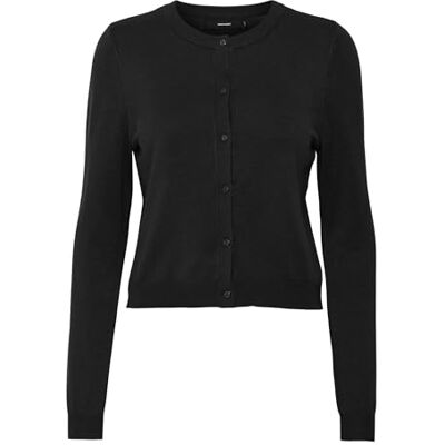 VERO MODA dam Vmglory Ls O-hals kort cardigan Ga Noos kofta, svart, XXL VERO MODA dam Vmglory Ls O-hals kort cardigan Ga Noos kofta, svart, XXL