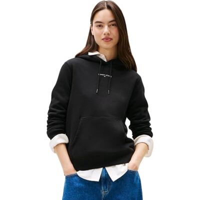 Tommy Jeans Dam TJW REG LINEAR HOODIE EXT DW0DW21963, svart, XL, svart (svart), XL Tommy Jeans Dam TJW REG LINEAR HOODIE EXT DW0DW21963, svart, XL, svart (svart), XL