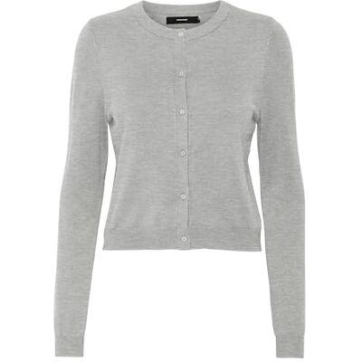 VERO MODA dam Vmglory Ls O-hals kort cardigan Ga Noos kofta, Ljusgrå melange, XXL VERO MODA dam Vmglory Ls O-hals kort cardigan Ga Noos kofta, Ljusgrå melange, XXL