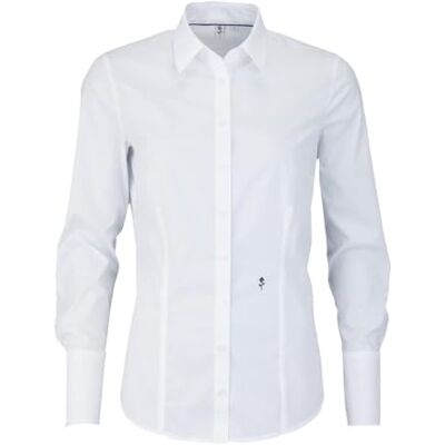 Seidensticker Sidenklistermärken damer blus – stadsblus – skjortblus – slim fit – kortärmad – uni – stretch, Vit, 40 Seidensticker Sidenklistermärken damer blus – stadsblus – skjortblus – slim fit – kortärmad – uni – stretch, Vit, 40