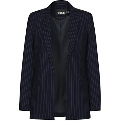 PIECES Female Blazer PCBOZZY randig, blå, XXL PIECES Female Blazer PCBOZZY randig, blå, XXL