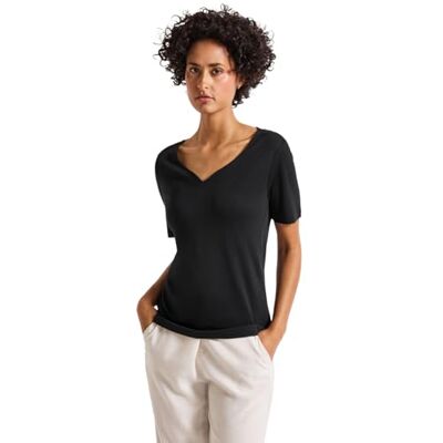 Street One 3227205 hjärthals T-shirt, svart, 40 dam, Svart, 34 Street One 3227205 hjärthals T-shirt, svart, 40 dam, Svart, 34