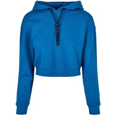 Urban Classics Huvtröja för kvinnor, kort Terry huvtröja, damtröja med förkortad skärning av bekvämt terry-material i 3 färger, storlekar XS – 5XL, Sporty Blue, 3XL Urban Classics Huvtröja för kvinnor, kort Terry huvtröja, damtröja med förkortad skärning av bekvämt terry-material i 3 färger, storlekar XS – 5XL, Sporty Blue, 3XL