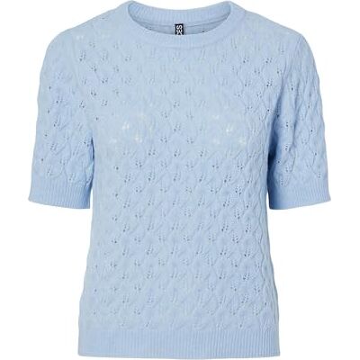 PIECES Pclelou Ss O-Neck Knit Noos Bc, Kashmirblå, XS PIECES Pclelou Ss O-Neck Knit Noos Bc, Kashmirblå, XS