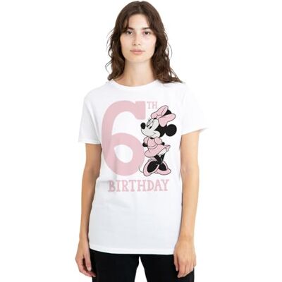 Minnie Mimmi Pigg 6:e födelsedag skjorta dam t-shirt, vit, medium, Vitt, M Minnie Mimmi Pigg 6:e födelsedag skjorta dam t-shirt, vit, medium, Vitt, M