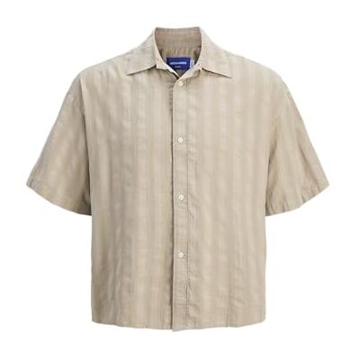 JACK & JONES Jorbillyburg Texture Shirt Ss, mocha meringue, XS JACK & JONES Jorbillyburg Texture Shirt Ss, mocha meringue, XS