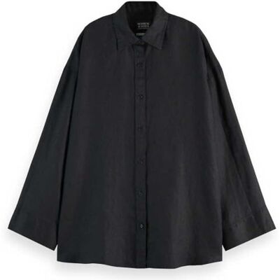 Scotch & Soda Core Linen skjorta, Svart 001, 34 Scotch & Soda Core Linen skjorta, Svart 001, 34