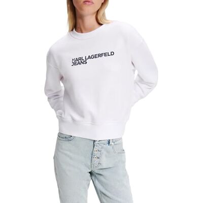 KARL LAGERFELD JEANS , Dam, Essential Logo Sweat, Regular Fit, Vit, M KARL LAGERFELD JEANS , Dam, Essential Logo Sweat, Regular Fit, Vit, M