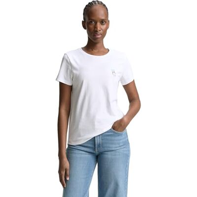 TOM TAILOR Denim dam-t-shirt med broderi, 20000 – vit, XXL TOM TAILOR Denim dam-t-shirt med broderi, 20000 – vit, XXL