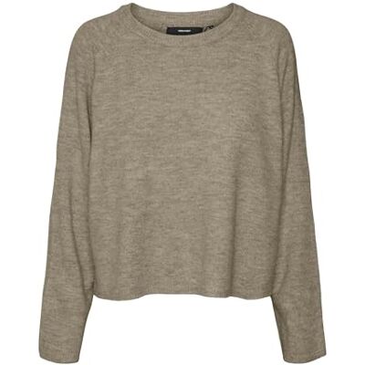 VERO MODA Vmjupiter LS O-Neck Pullover Bf stickad tröja, silver mink/detalj: med Melange, L, Silver mink/detalj: W. melange, L VERO MODA Vmjupiter LS O-Neck Pullover Bf stickad tröja, silver mink/detalj: med Melange, L, Silver mink/detalj: W. melange, L