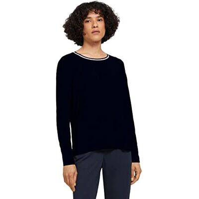 TOM TAILOR Damer Långärmad skjorta i materialblandning 1029624, 10668 Sky Captain Blue, XS TOM TAILOR Damer Långärmad skjorta i materialblandning 1029624, 10668 Sky Captain Blue, XS