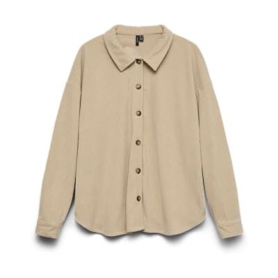 VERO MODA Vmcleo Oversize Shirt WVN Ga, Månljus, S VERO MODA Vmcleo Oversize Shirt WVN Ga, Månljus, S