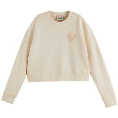 Scotch & Soda Front Back konstverk plagg färga lös passform sweatshirt, Mjuk is 111, XL Scotch & Soda Front Back konstverk plagg färga lös passform sweatshirt, Mjuk is 111, XL