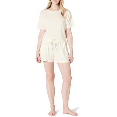 Amazon Essentials Dam mjuk bomullsblandning kortärmad t-shirt och korta nattkläder set Amazon Essentials Dam mjuk bomullsblandning kortärmad t-shirt och korta nattkläder set