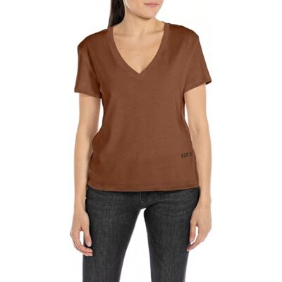 Replay Dam, oversize, t-shirt, kortärmad, ren logotypkollektion, 524 konjak, XXS Replay Dam, oversize, t-shirt, kortärmad, ren logotypkollektion, 524 konjak, XXS