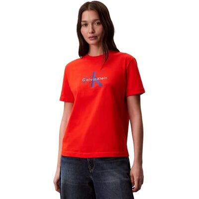 Calvin kvinnors Hr Ss Clssc Mnlg CNC Lv047B865G t-shirts, orange, S Calvin kvinnors Hr Ss Clssc Mnlg CNC Lv047B865G t-shirts, orange, S