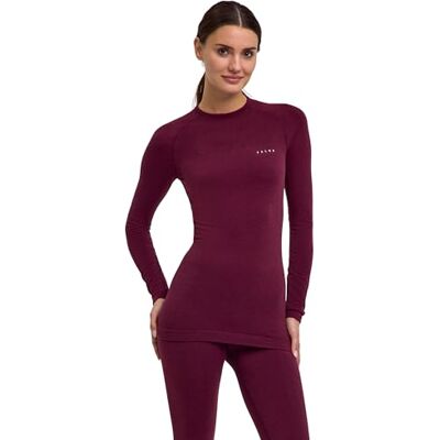 FALKE , Baselayer-Shirt Wool-Tech Protective W L/s Sh ull, funktionsmaterial, snabbtorkande, 1 styck, röd Barolo 8526, XS FALKE , Baselayer-Shirt Wool-Tech Protective W L/s Sh ull, funktionsmaterial, snabbtorkande, 1 styck, röd Barolo 8526, XS