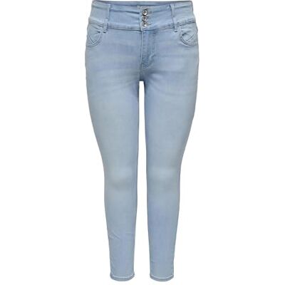 CARMAKOMA Dam Caranna Hw ANK DNM Ana Noos skinny jeans, Ljusblå denim, 54W / 32L CARMAKOMA Dam Caranna Hw ANK DNM Ana Noos skinny jeans, Ljusblå denim, 54W / 32L
