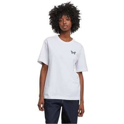 dam-t-shirt Butterfly EMB Tee, avslappnad dam-t-shirt med fjärilsbroderi, 100% bomull, storlekar XS – 5XL, Vit, 3XL dam-t-shirt Butterfly EMB Tee, avslappnad dam-t-shirt med fjärilsbroderi, 100% bomull, storlekar XS – 5XL, Vit, 3XL