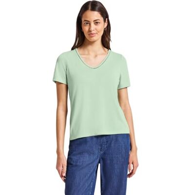 Street One dam-linne-look T-shirt, Mjuk jade grön, 44 Street One dam-linne-look T-shirt, Mjuk jade grön, 44