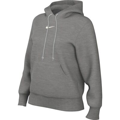 NIKE Phnx Fleece Std Tröja med huva for kvinnor, Dk Grey Heather/Sail, XXL NIKE Phnx Fleece Std Tröja med huva for kvinnor, Dk Grey Heather/Sail, XXL