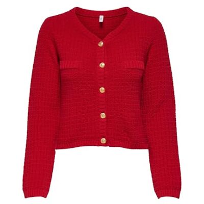 ONLY Onlnolan Life Ls jacka KNT, Haute röd, M ONLY Onlnolan Life Ls jacka KNT, Haute röd, M