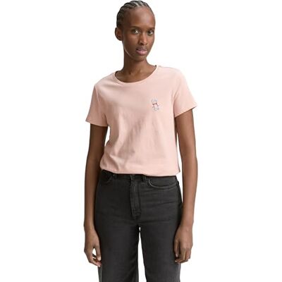 TOM TAILOR Denim dam-t-shirt med broderi, 10880 – Rosrök, XXL TOM TAILOR Denim dam-t-shirt med broderi, 10880 – Rosrök, XXL
