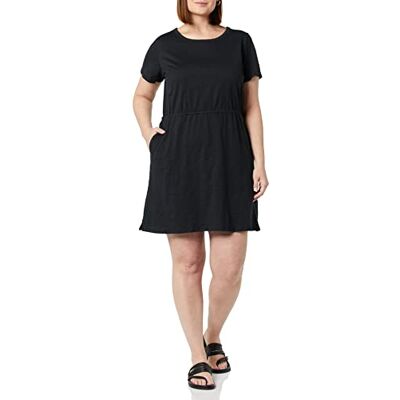 Amazon Essentials dam kortärmad elastisk midja bomull jersey minidress, svart, XX-Large Amazon Essentials dam kortärmad elastisk midja bomull jersey minidress, svart, XX-Large