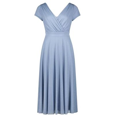 Vera Mont Damen Cocktailklänning med glittrande utseende, Blå/silver, 40 Vera Mont Damen Cocktailklänning med glittrande utseende, Blå/silver, 40