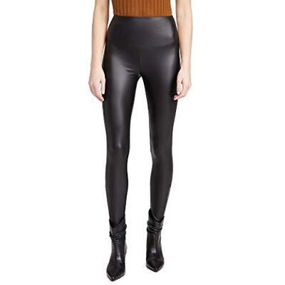 Yummie Dam Faux Läder Formning Legging Strumpor Yummie Dam Faux Läder Formning Legging Strumpor