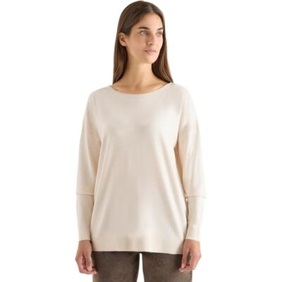 Cecil tröja med strukturell detalj Oat Milk beige Melange M Cecil tröja med strukturell detalj Oat Milk beige Melange M