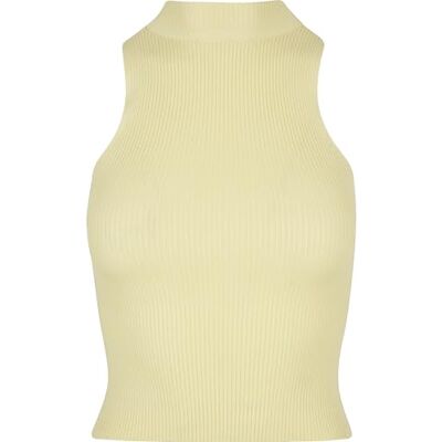 Urban Classics Kvinnors korta ribbstickade turtleneck topp t-shirt, softyellow, XL, Mjuka, XL Urban Classics Kvinnors korta ribbstickade turtleneck topp t-shirt, softyellow, XL, Mjuka, XL