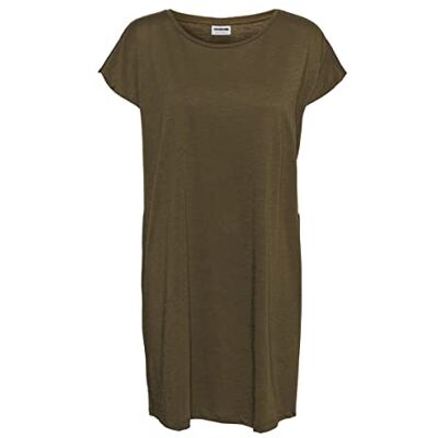NOISY MAY Damklänning NMMATHILDE XS S M L XL svart grön 50% bomull rund hals, Bränd oliv, S NOISY MAY Damklänning NMMATHILDE XS S M L XL svart grön 50% bomull rund hals, Bränd oliv, S