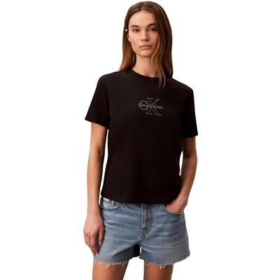 Calvin kvinnors Ss klassisk monolog t-shirt LV047F831G grafiska t-shirts, svart, XXS Calvin kvinnors Ss klassisk monolog t-shirt LV047F831G grafiska t-shirts, svart, XXS