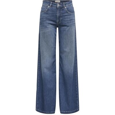 ONLY Onlcalifornia Mw Wide Flare DNM Rea, Mörk medium blå denim, 29W / 32L ONLY Onlcalifornia Mw Wide Flare DNM Rea, Mörk medium blå denim, 29W / 32L