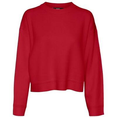 VERO MODA VMGOLD Piping LS O-hals tröja GA, Salsa, S VERO MODA VMGOLD Piping LS O-hals tröja GA, Salsa, S