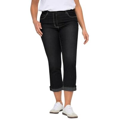 Angel of Style dam stora storlekar överdimensionerade plus storlek 7/8-jeans Amy, rak passform, stretchkomfort, 5-fickor 831968, svart, 38 Angel of Style dam stora storlekar överdimensionerade plus storlek 7/8-jeans Amy, rak passform, stretchkomfort, 5-fickor 831968, svart, 38