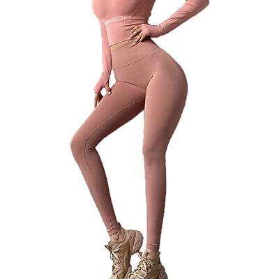 EULLA Yoga leggings med hög midja för kvinnor, 03 persika, L EULLA Yoga leggings med hög midja för kvinnor, 03 persika, L