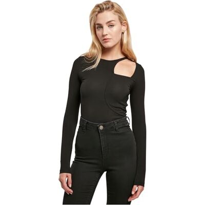 Urban Classics Kvinna T-Shirt Ladies Organic Cut Out Longsleeve Body, Black, XL Urban Classics Kvinna T-Shirt Ladies Organic Cut Out Longsleeve Body, Black, XL
