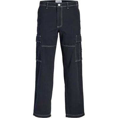 JACK & JONES Jpstkarl Contrast Stitch Cargo, svart, 31W / 32L JACK & JONES Jpstkarl Contrast Stitch Cargo, svart, 31W / 32L
