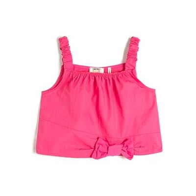 Koton Girls's Crop Strappy Bowtie detalj bomullsblus, Rosa (286), 5-6 År Koton Girls's Crop Strappy Bowtie detalj bomullsblus, Rosa (286), 5-6 År