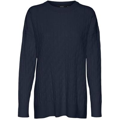 VERO MODA VMFANTASTIC LS O-hals kabel dra GA Boo, marinblå blazer, XL VERO MODA VMFANTASTIC LS O-hals kabel dra GA Boo, marinblå blazer, XL