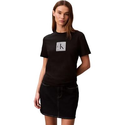 Calvin kvinnors Ss Classic Fit Monogram Tee LV047F819G grafiska t-shirts, svart, M Calvin kvinnors Ss Classic Fit Monogram Tee LV047F819G grafiska t-shirts, svart, M
