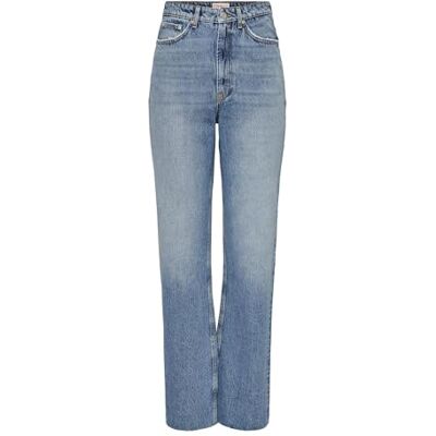 ONLY Onlriley Life Ex Hw STR DNM Dot353 Noos, Mellanblå denim, 26W x 34L ONLY Onlriley Life Ex Hw STR DNM Dot353 Noos, Mellanblå denim, 26W x 34L